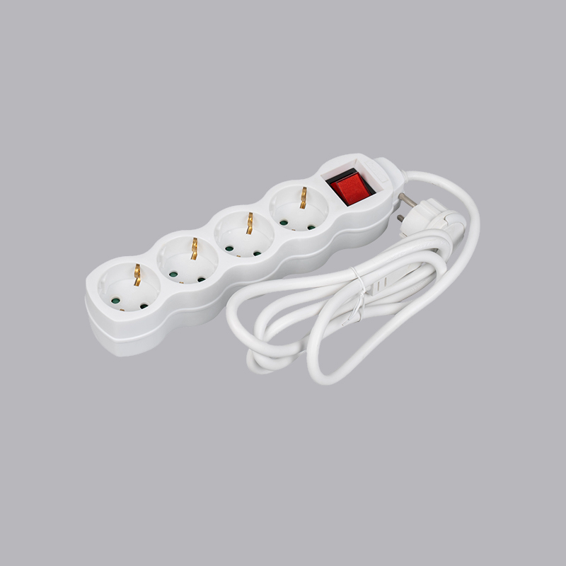 LOG-04KL Német típusú tök alakú 4 utas elosztó húzógyűrűvel és kapcsolóval Multi-Socket