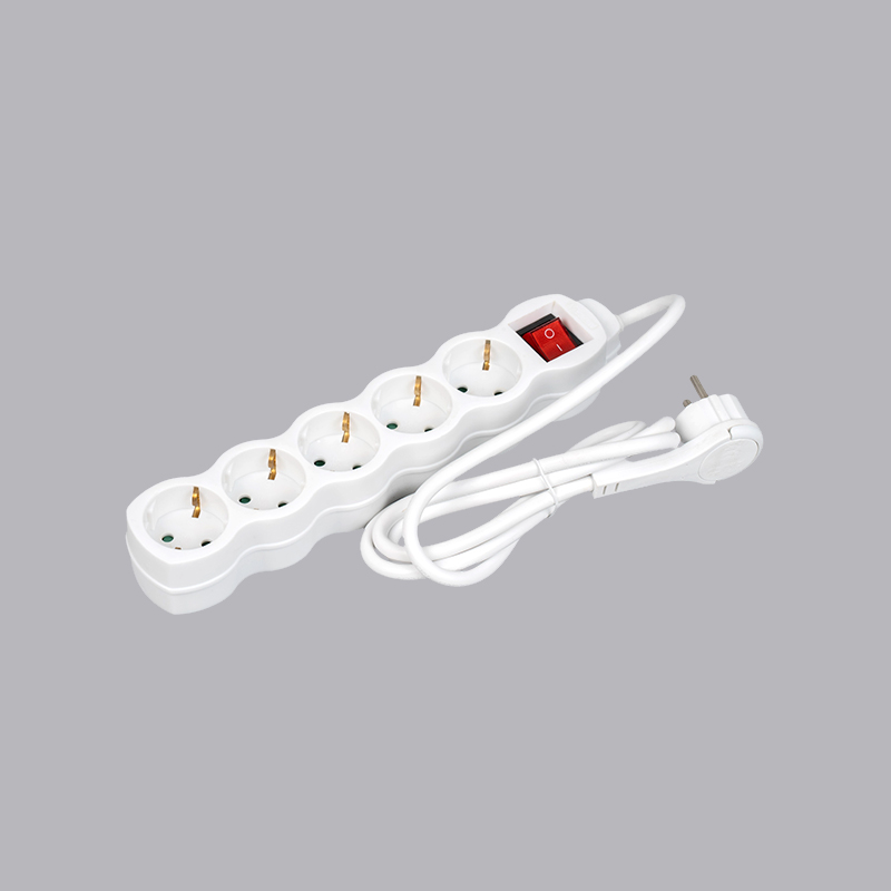 LOG-05KL Német típusú tök alakú 5-utas elosztó húzógyűrűvel és kapcsolóval Multi-Socket