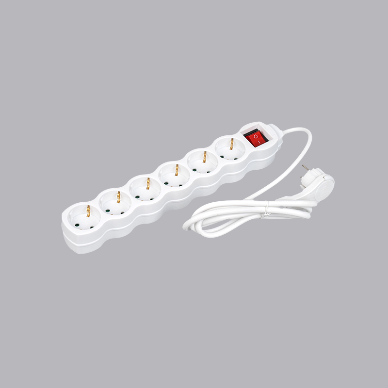 LOG-06KL Német típusú tök alakú 6 utas elosztó húzógyűrűvel és kapcsolóval Multi-Socket