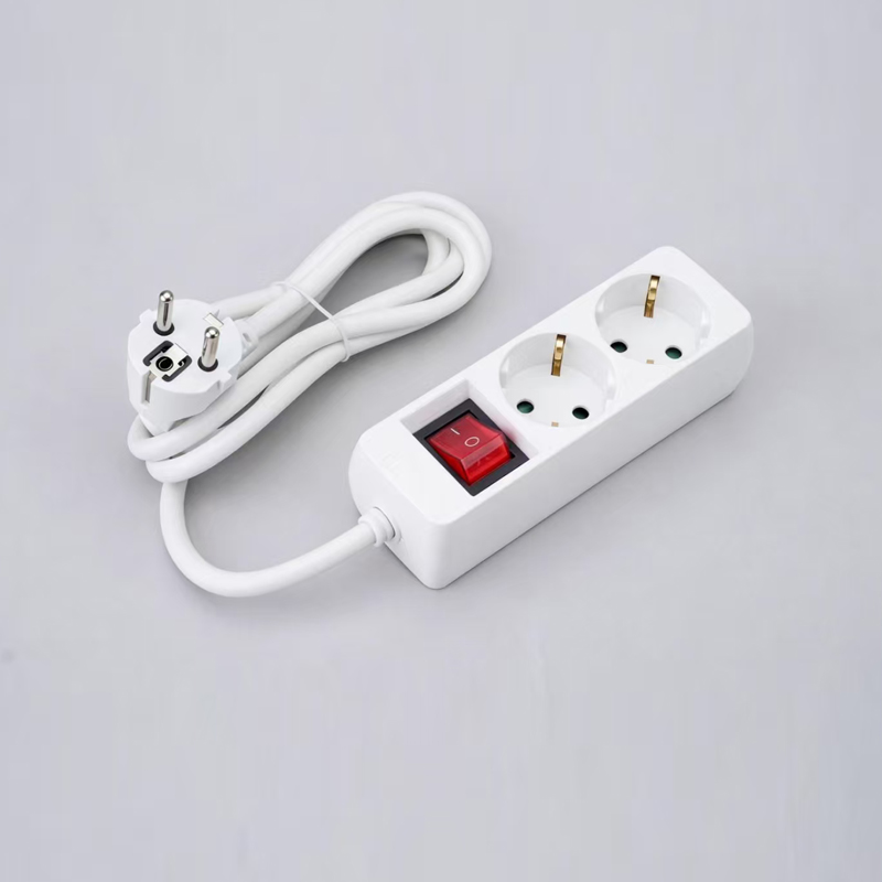 LOB-02K Német típusú téglalap alakú 3-utas elosztó kapcsolóval Multi-Socket