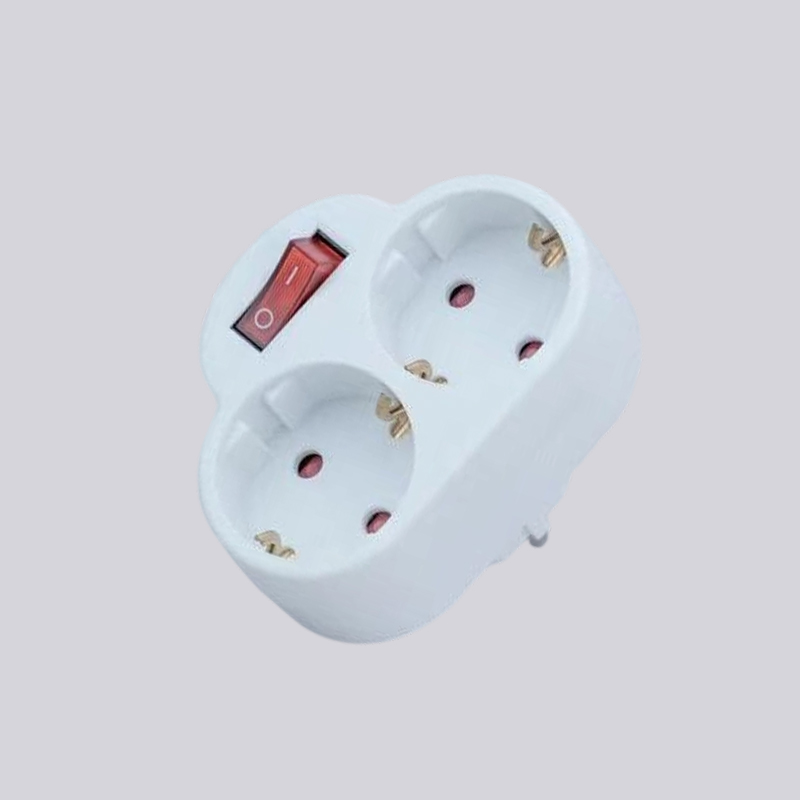 G01-02K német típusú két kerek dugó kapcsoló adapterrel